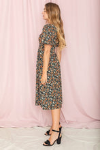 Load image into Gallery viewer, Kimono Sleeve Floral Tea Length Dress
