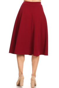 The Erin High Waisted A-Line Midi Skirt