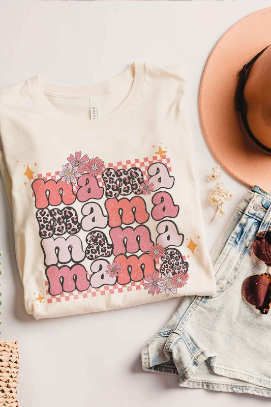 LEOPARD FLORAL MAMA GRAPHIC TEE