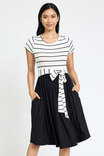 Load image into Gallery viewer, The Lisa Short Sleeve Stripe Sash Dress
