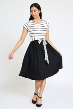 Load image into Gallery viewer, The Lisa Short Sleeve Stripe Sash Dress
