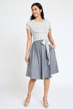 Load image into Gallery viewer, The Lisa Short Sleeve Stripe Sash Dress
