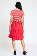 Load image into Gallery viewer, The Lisa Short Sleeve Stripe Sash Dress
