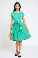 Load image into Gallery viewer, The Lisa Short Sleeve Stripe Sash Dress
