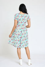 Load image into Gallery viewer, Floral Short Sleeve Pleated Midi Dress

