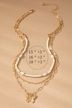 Load image into Gallery viewer, 3 row seed bead and chain necklace
