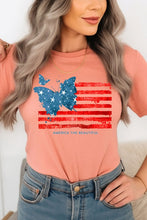 Load image into Gallery viewer, Butterfly USA Flag Graphic T Shirts
