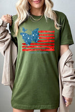 Load image into Gallery viewer, Butterfly USA Flag Graphic T Shirts
