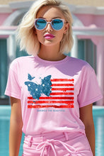 Load image into Gallery viewer, Butterfly USA Flag Graphic T Shirts
