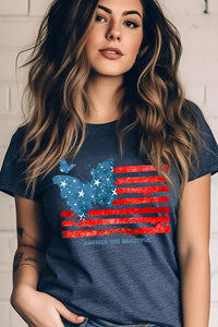 Butterfly USA Flag Graphic T Shirts