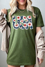 Load image into Gallery viewer, Floral USA  Graphic T Shirts
