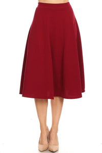 The Erin High Waisted A-Line Midi Skirt