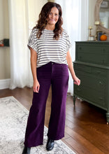Load image into Gallery viewer, High Rise Wide Leg Jeans - Plum
