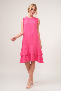 The Jodie Washed Fringe Detail Tiered Dress