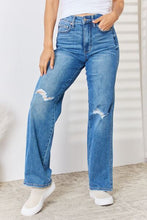 Load image into Gallery viewer, The Sadie Judy Blue Full Size High Waist Distressed Straight-Leg Jeans
