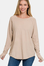 Load image into Gallery viewer, Round Neck Thumbhole Long Sleeve Top

