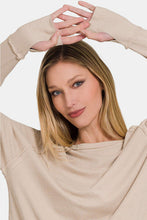 Load image into Gallery viewer, Round Neck Thumbhole Long Sleeve Top
