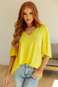 The Shea Blouse in Neon Yellow