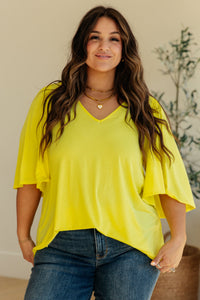 The Shea Blouse in Neon Yellow