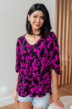 Load image into Gallery viewer, Casually Cute V-Neck Top in Magenta
