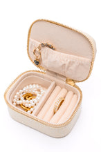 Load image into Gallery viewer, Travel Jewelry Case in Cream Snakeskin
