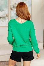 Load image into Gallery viewer, Very Understandable V-Neck Sweater in Green
